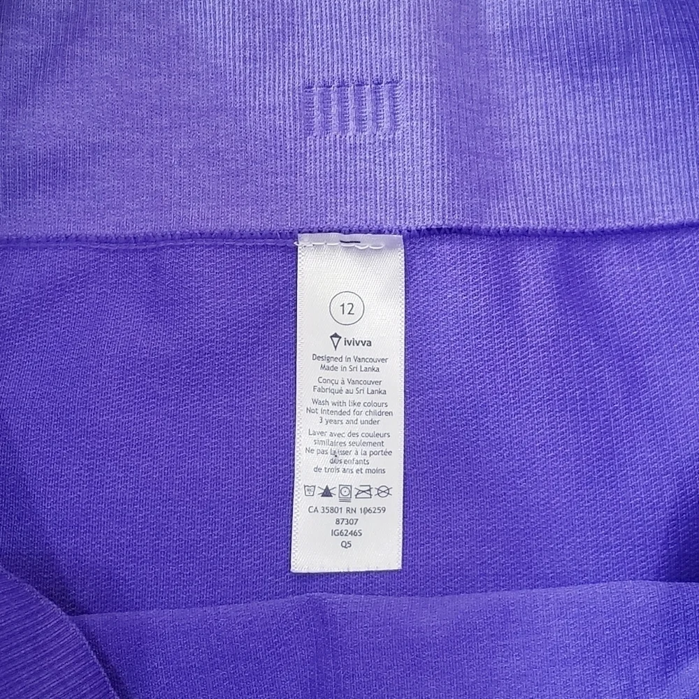 IVIVVA Seamless Compression Crop Leggings Purple